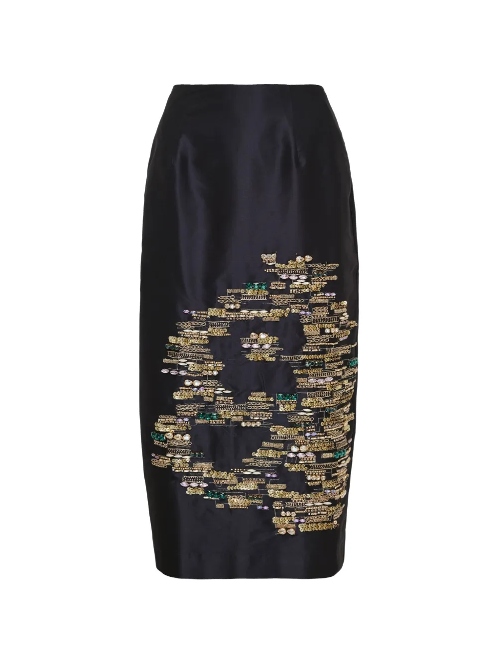 Biyan Taffeta Beaded Skirt In Black
