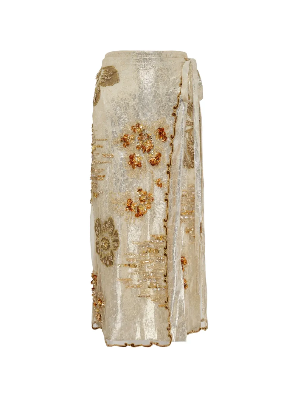 Biyan Sequin-embellished Tulle Skirt In Neutral