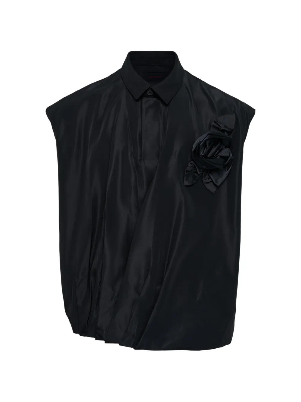 Simone Rocha Top Rose drappeggiato - Nero