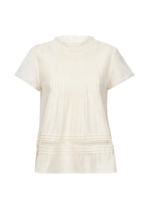 Renli Su lace-trim pin-tucks blouse