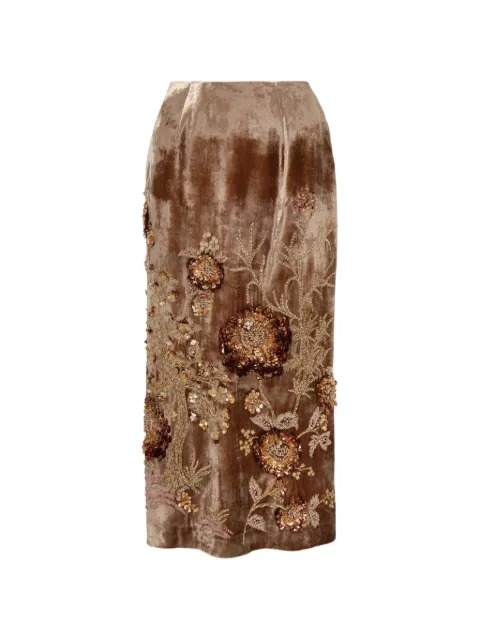 Biyan sequin-embellished midi skirt