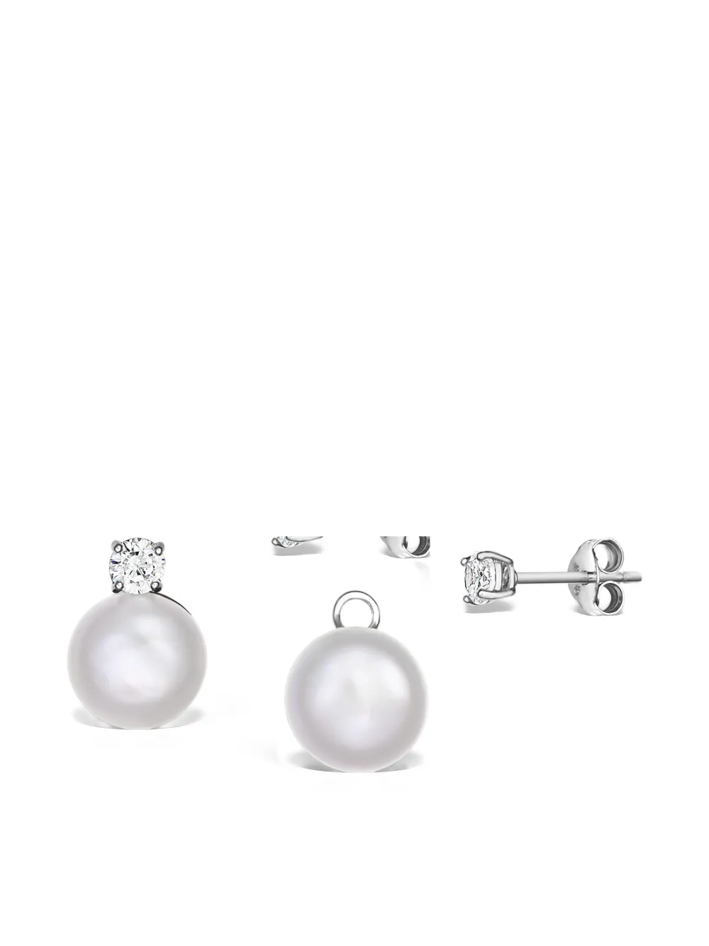 OBSIDIAN pearl embellishment earrings - Argento