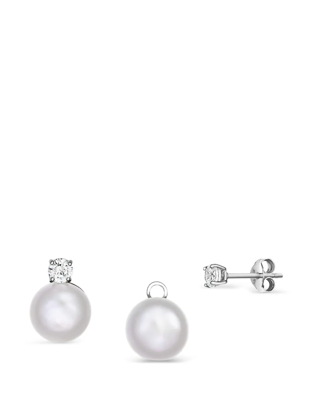 OBSIDIAN pearl embellishment earrings - Argento