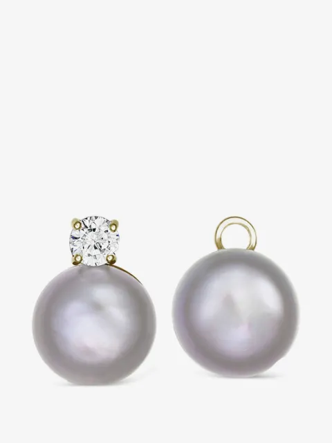 OBSIDIAN aretes con perla y diamantes
