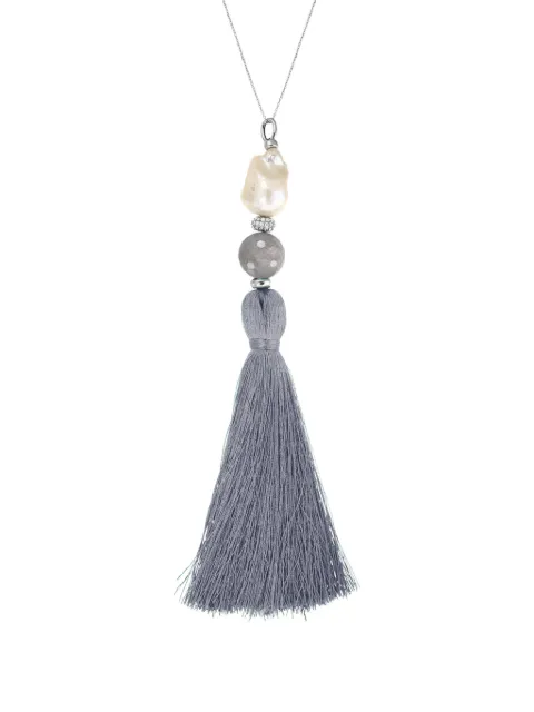 OBSIDIAN tassel necklace