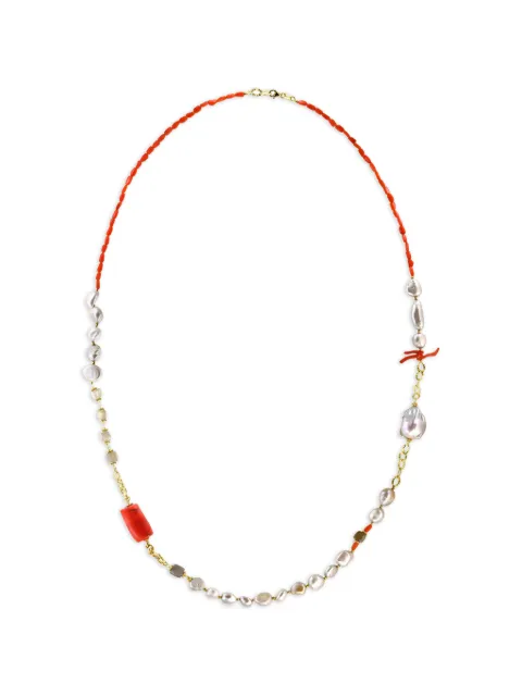 OBSIDIAN silver pearl necklace