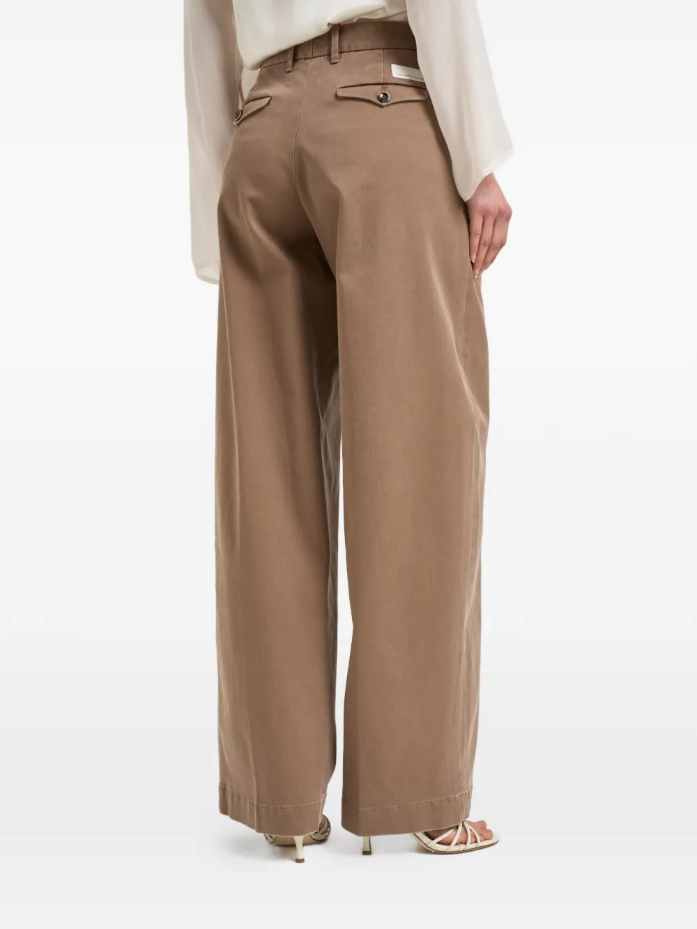 Nine In The Morning Broek met wijde pijpen Beige