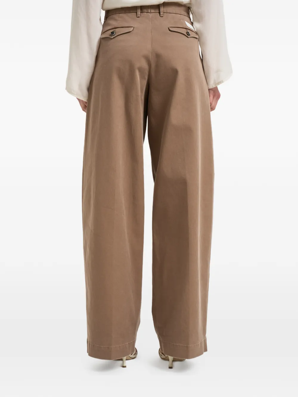 Nine In The Morning Broek met wijde pijpen Beige