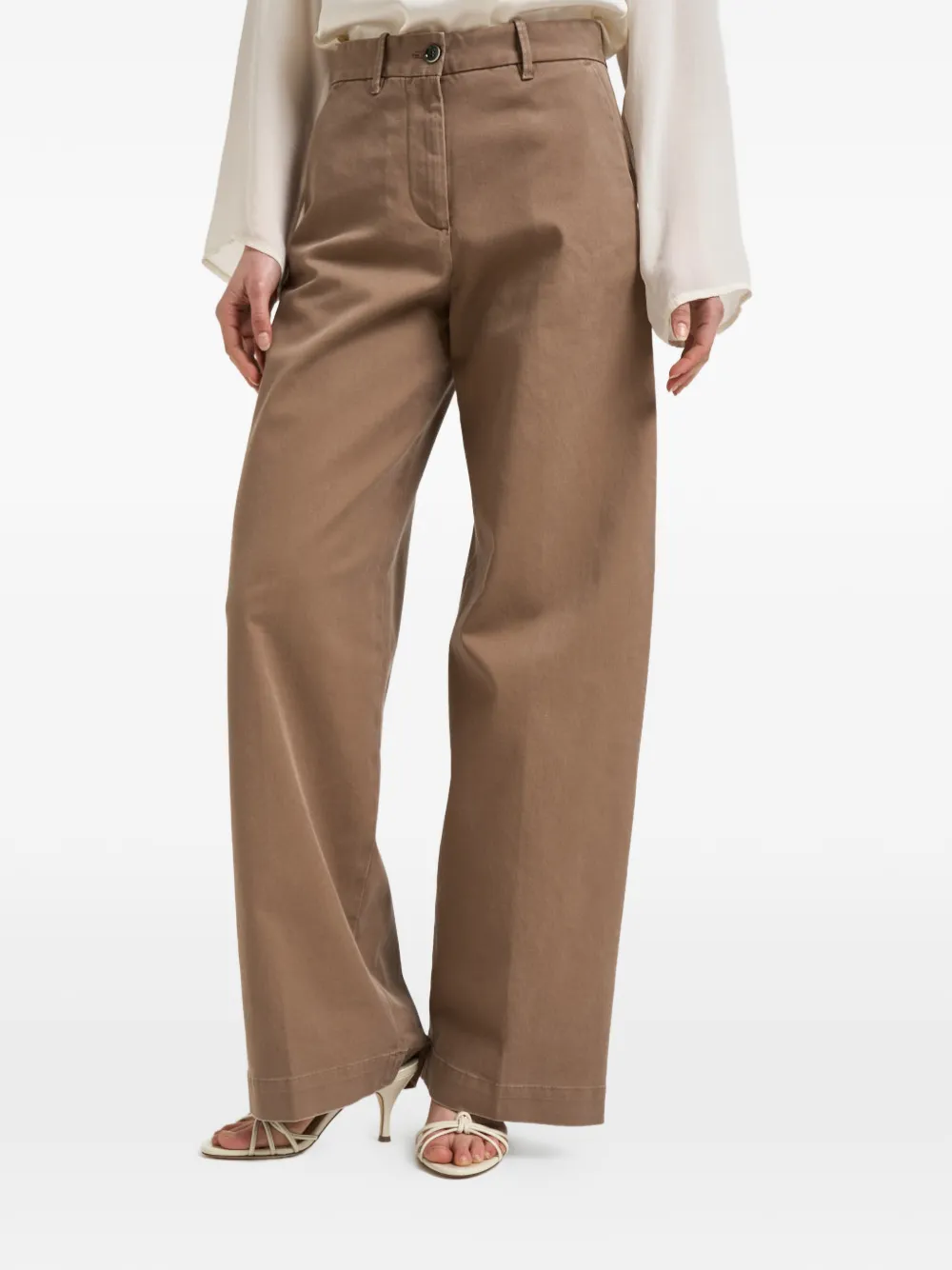 Nine In The Morning wide-leg trousers - Toni neutri