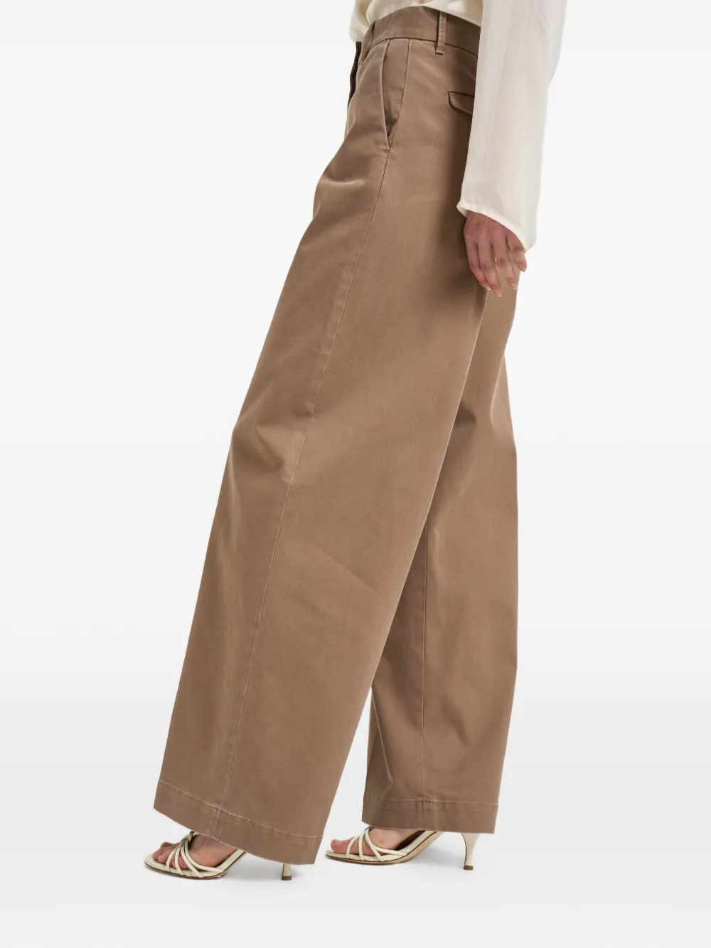 Nine In The Morning Broek met wijde pijpen Beige