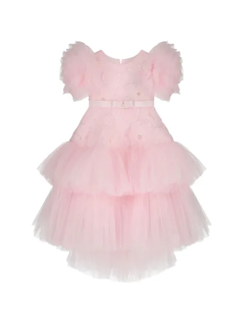 UNONA D'ART robe Roshelle à fleurs appliquées