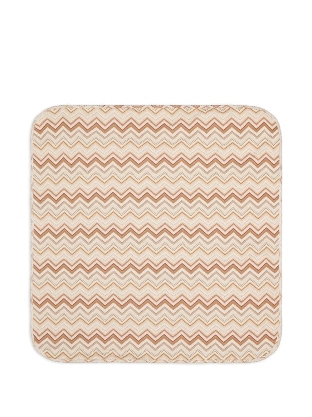 My Little Pie Zigzag-print Crochet-trim Blanket In Neutral