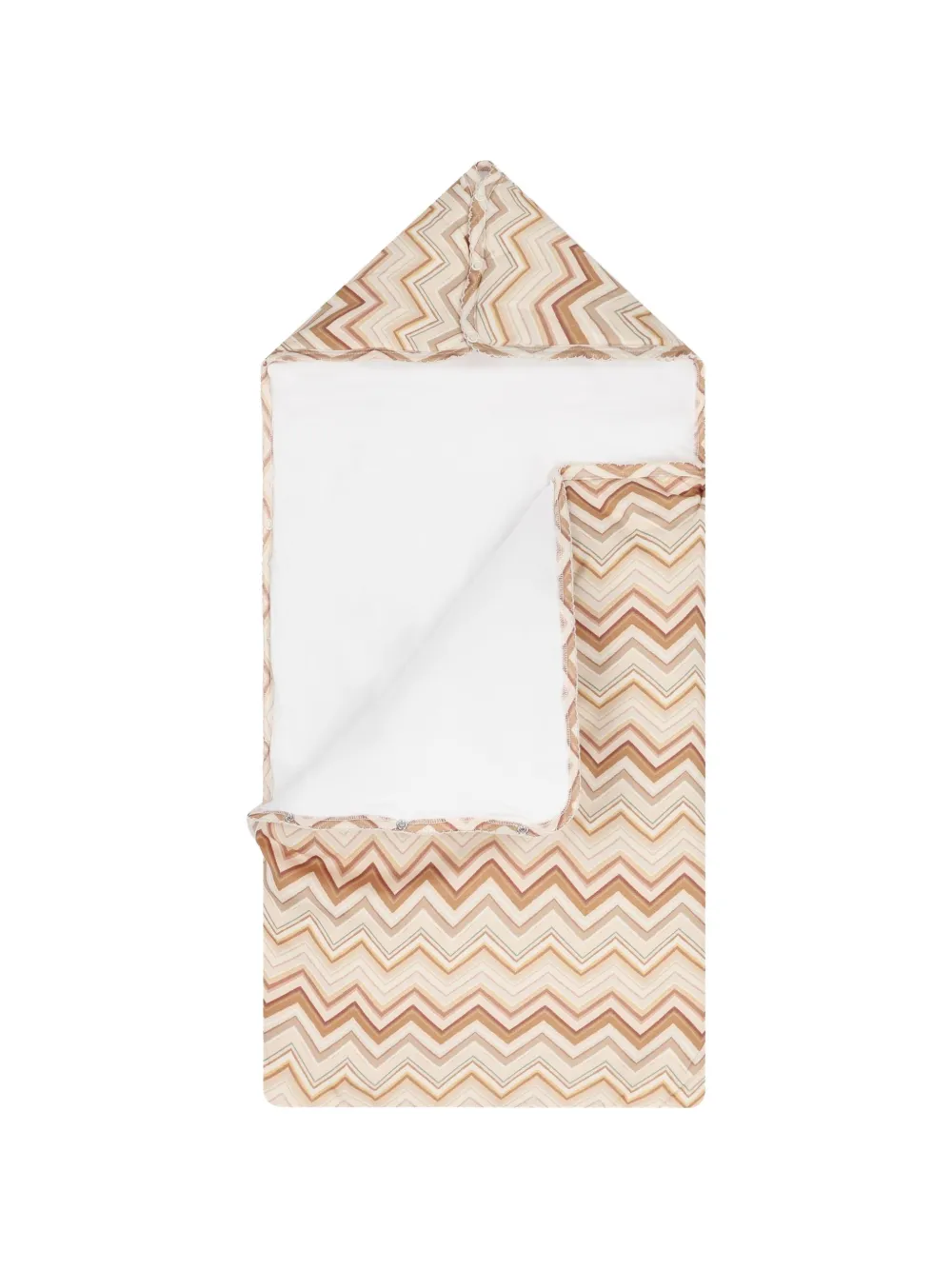 My Little Pie Slaapzak met zigzag-print en capuchon Beige