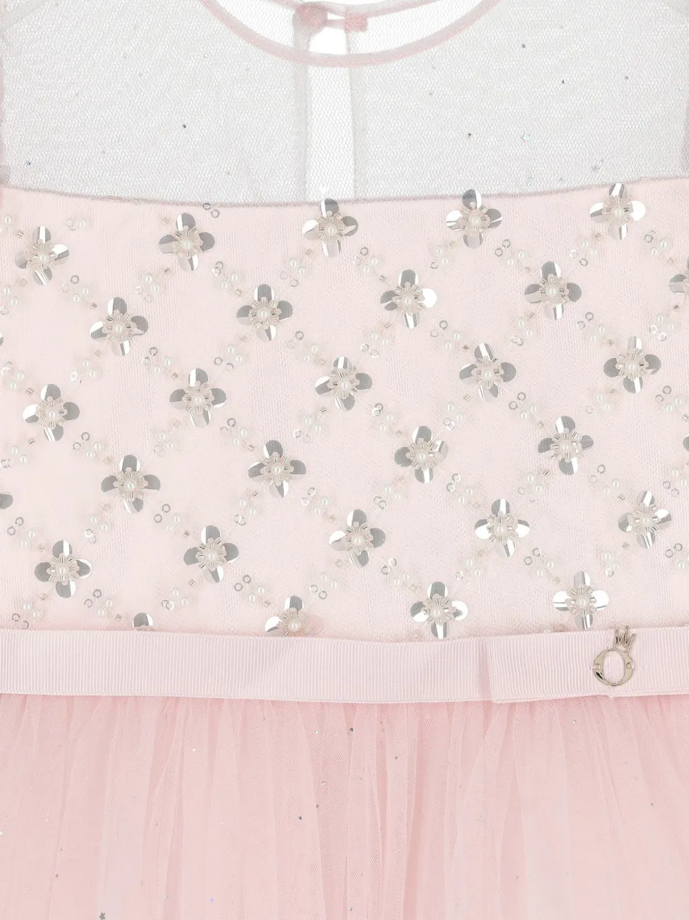 UNONA D'ART Jurk verfraaid met pofmouwen en pailletten Roze