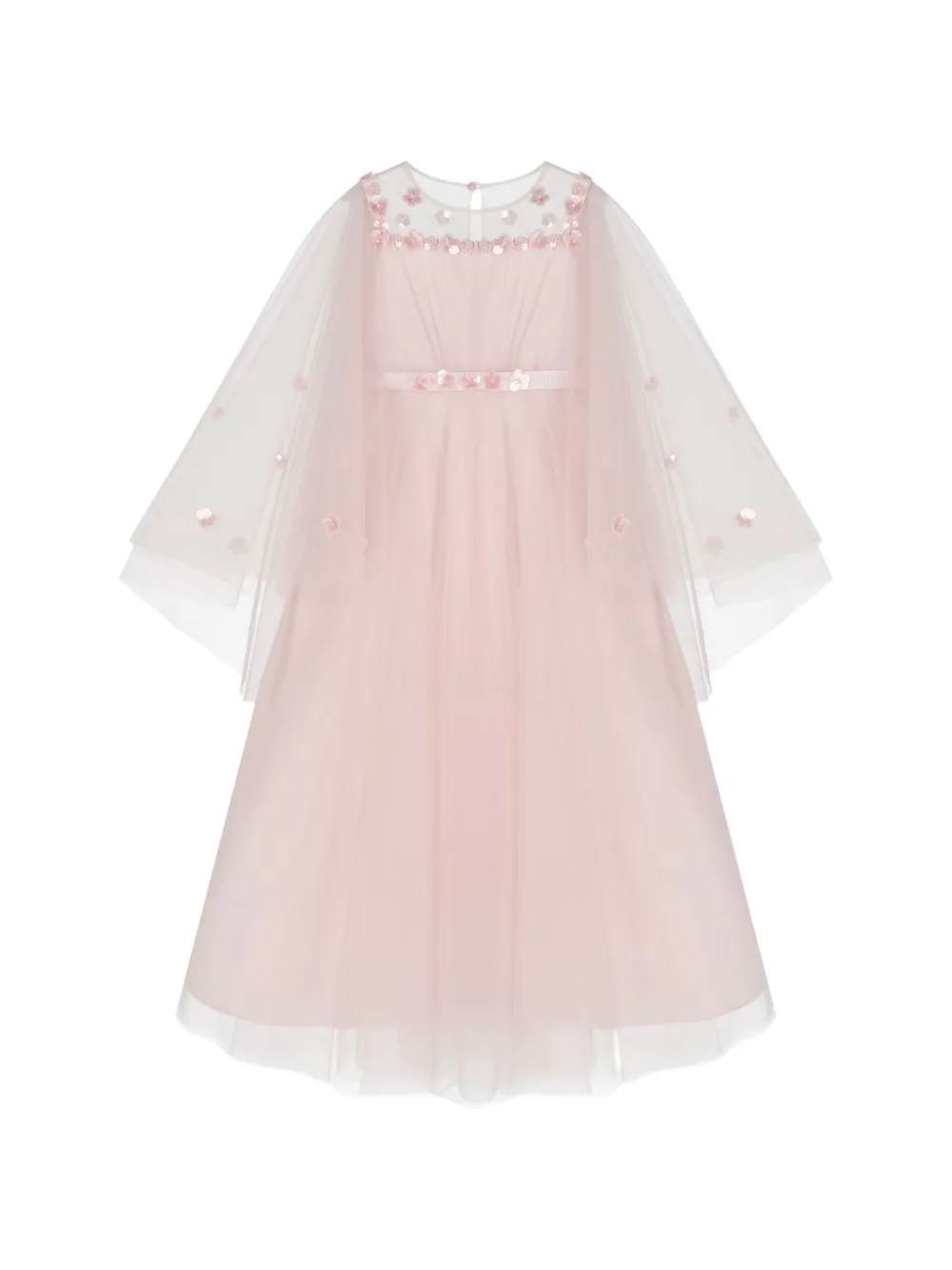 UNONA D'ART Abito Cornelia con applicazioni a fiore - Rosa