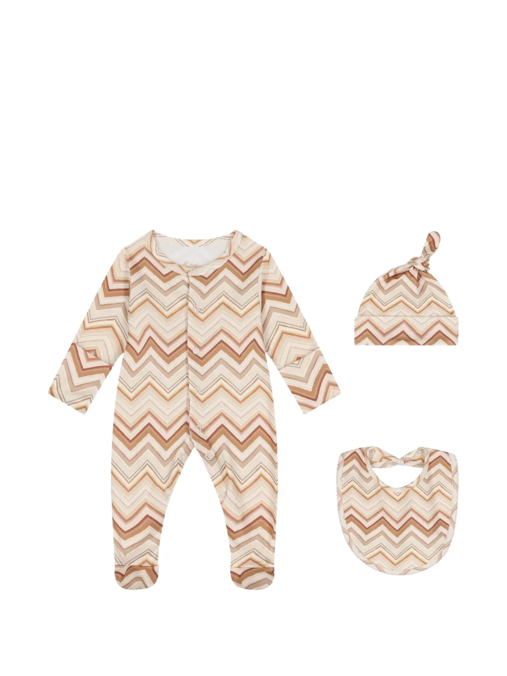 My Little Pie zigzag babygrow set - Nude