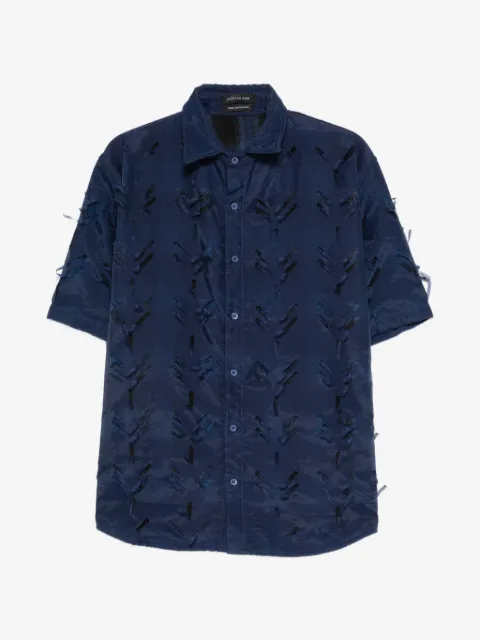 JUNTAE KIM layered laser slash shirt
