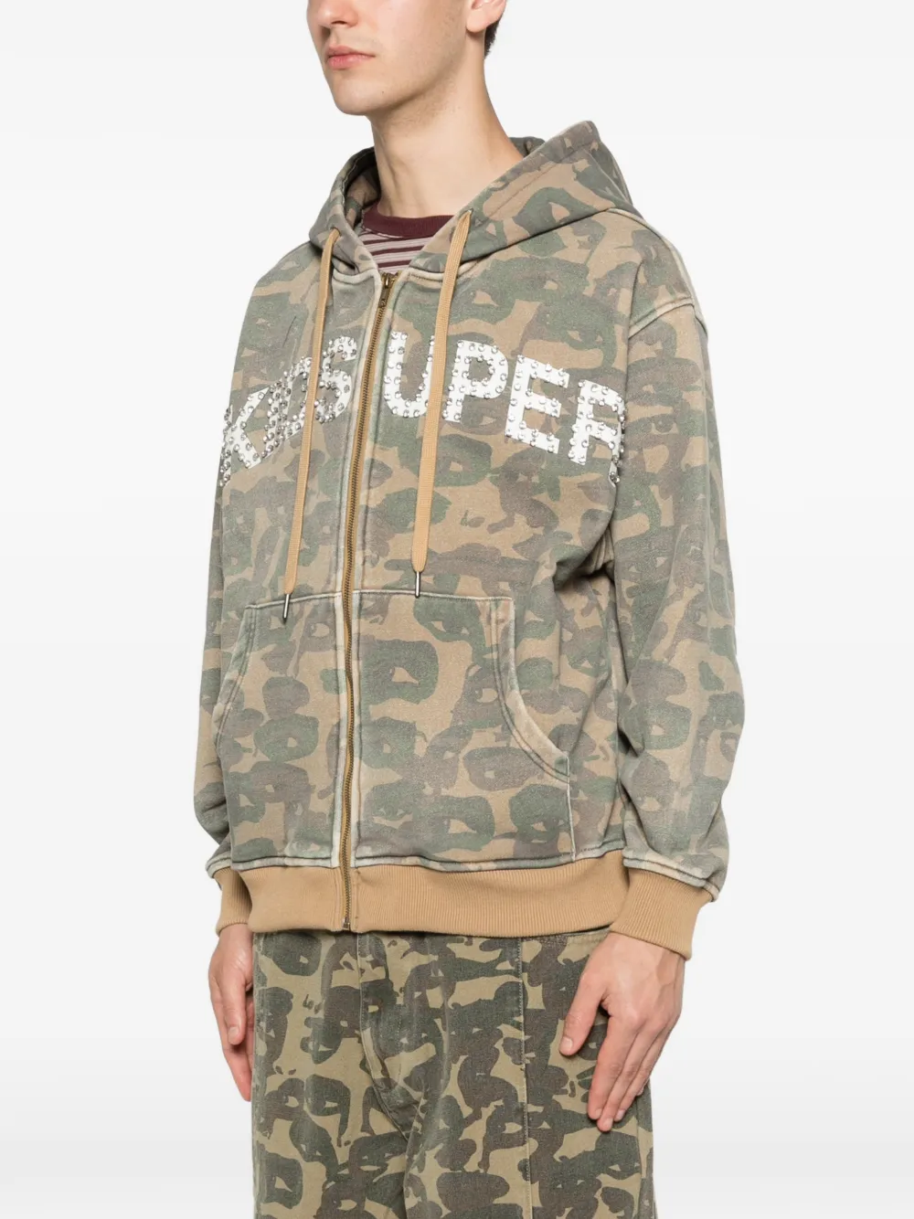 KidSuper Hoodie met camouflageprint Groen