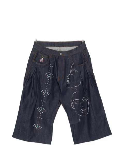 KidSuper stud-embellishment denim shorts