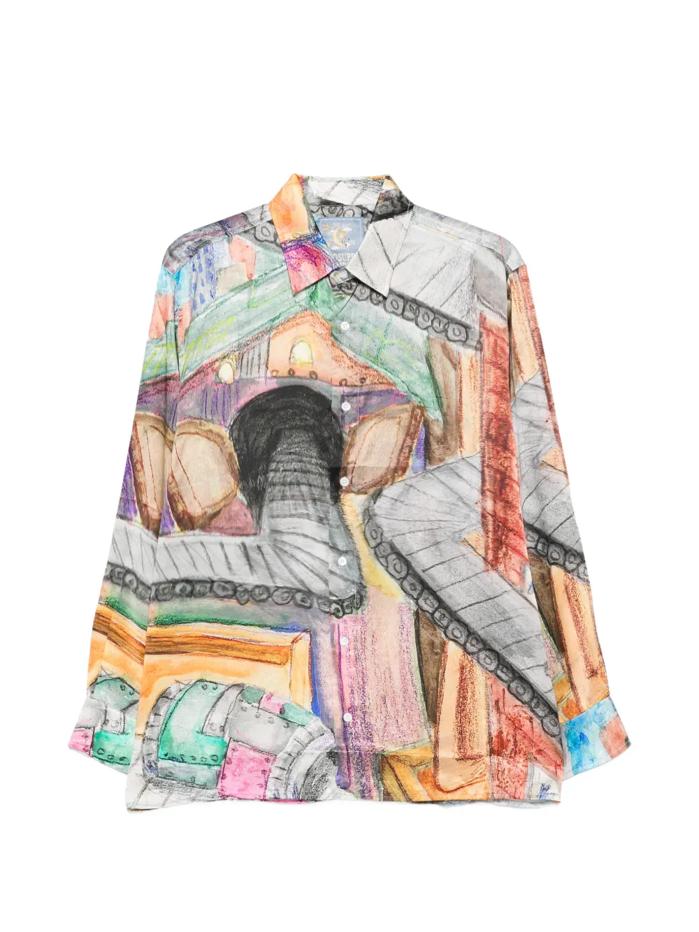 KidSuper patterned button-up shirt - Grey