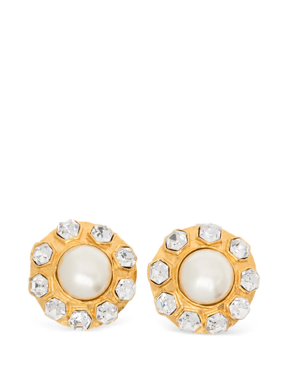 CHANEL Pre-Owned Orecchini a fiore con perle anni '70-'80 - Oro