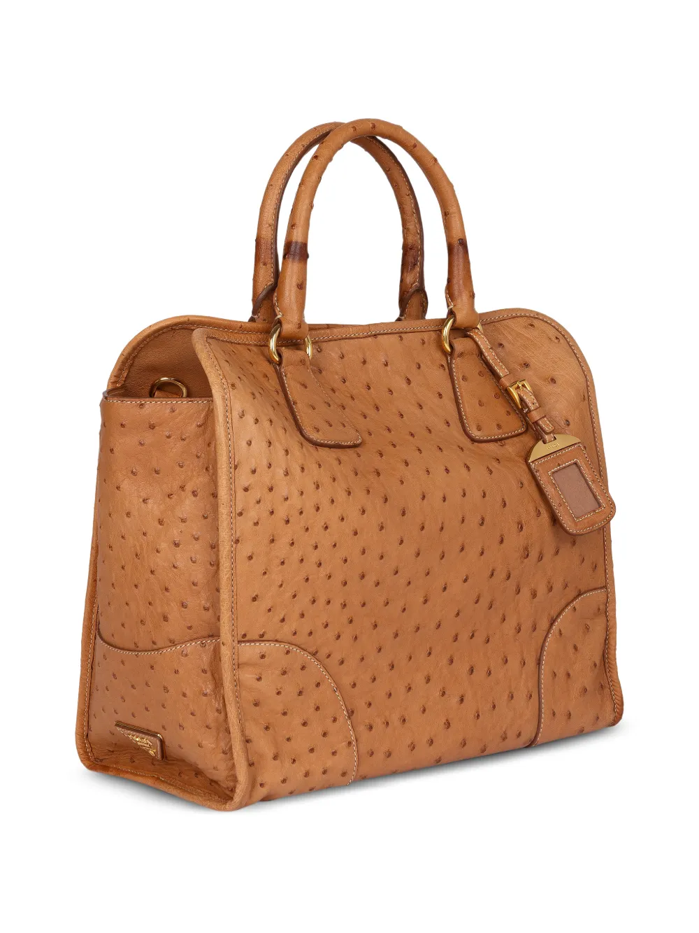 Prada Pre-owned Double Zip Top Handle Bag in Neutrals, view 3