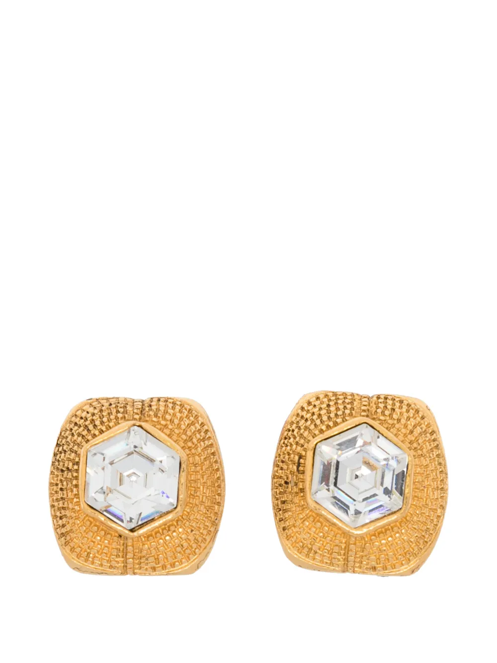 CHANEL Pre-Owned Orecchini a clip con cristalli anni '90 - Oro