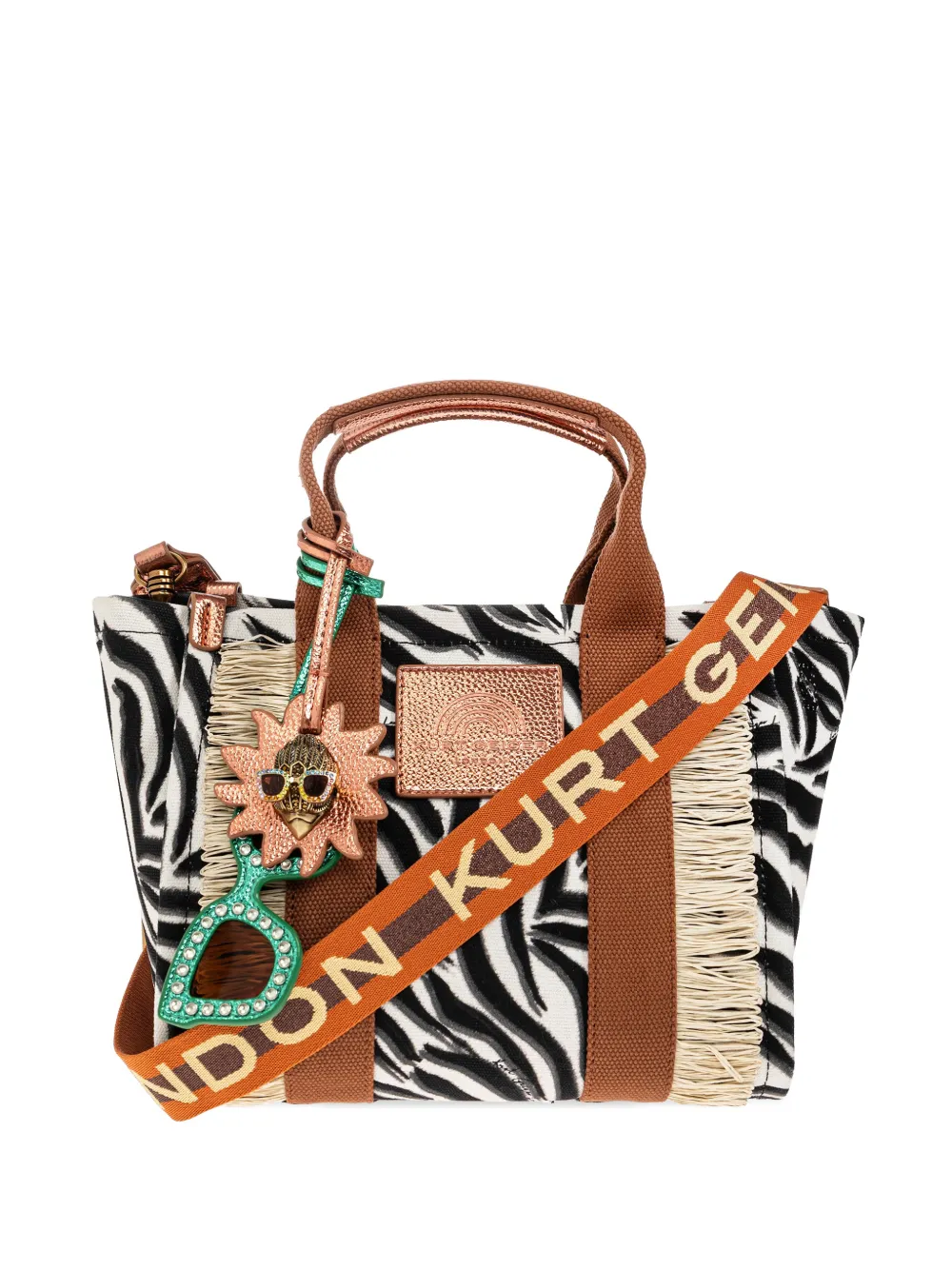 Kurt Geiger London small Southbank zebra-print tote bag - Nero