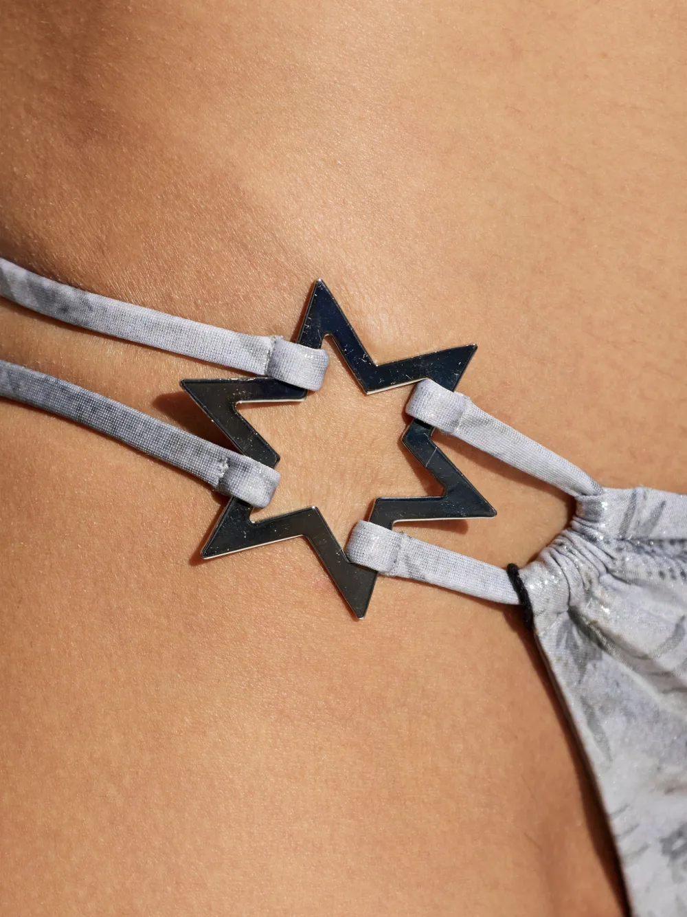 MISBHV Bikinislip met sterapplicatie Zilver