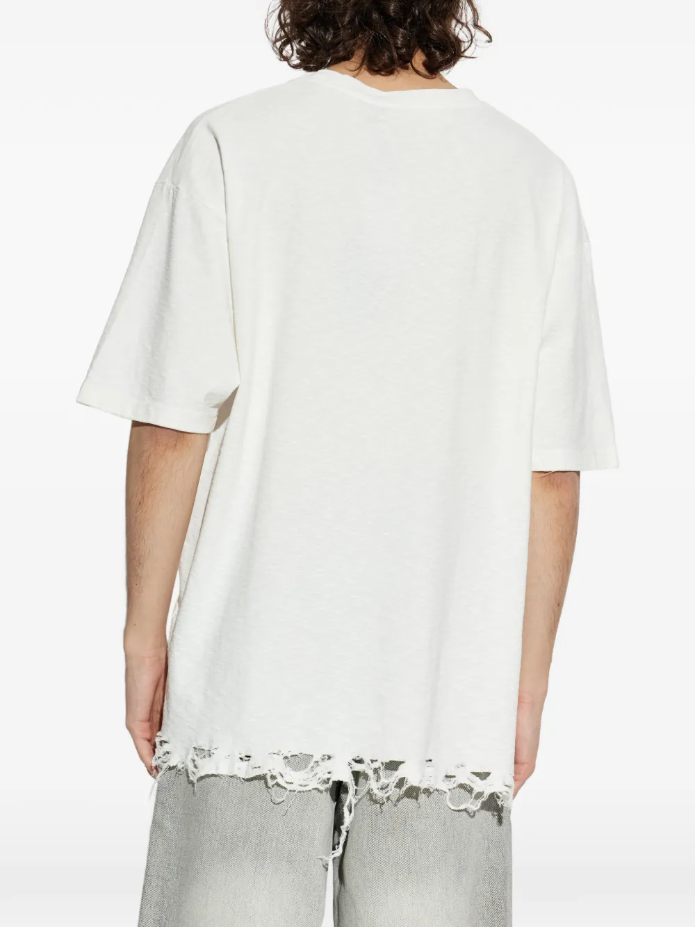 MISBHV Gerafeld T-shirt met logoprint Wit