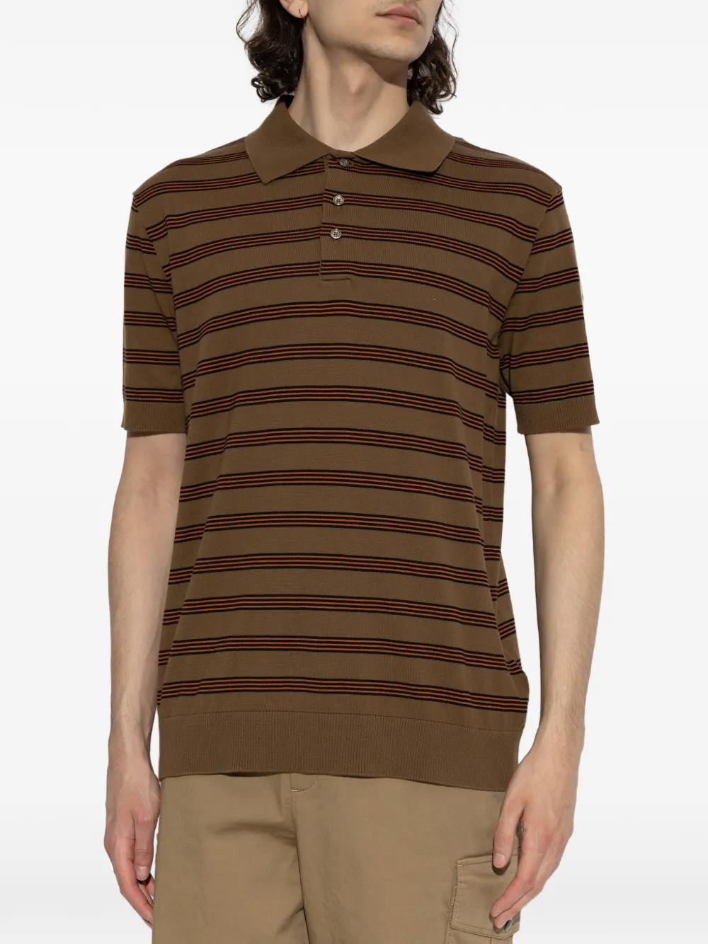 Moncler Gestreept poloshirt Bruin