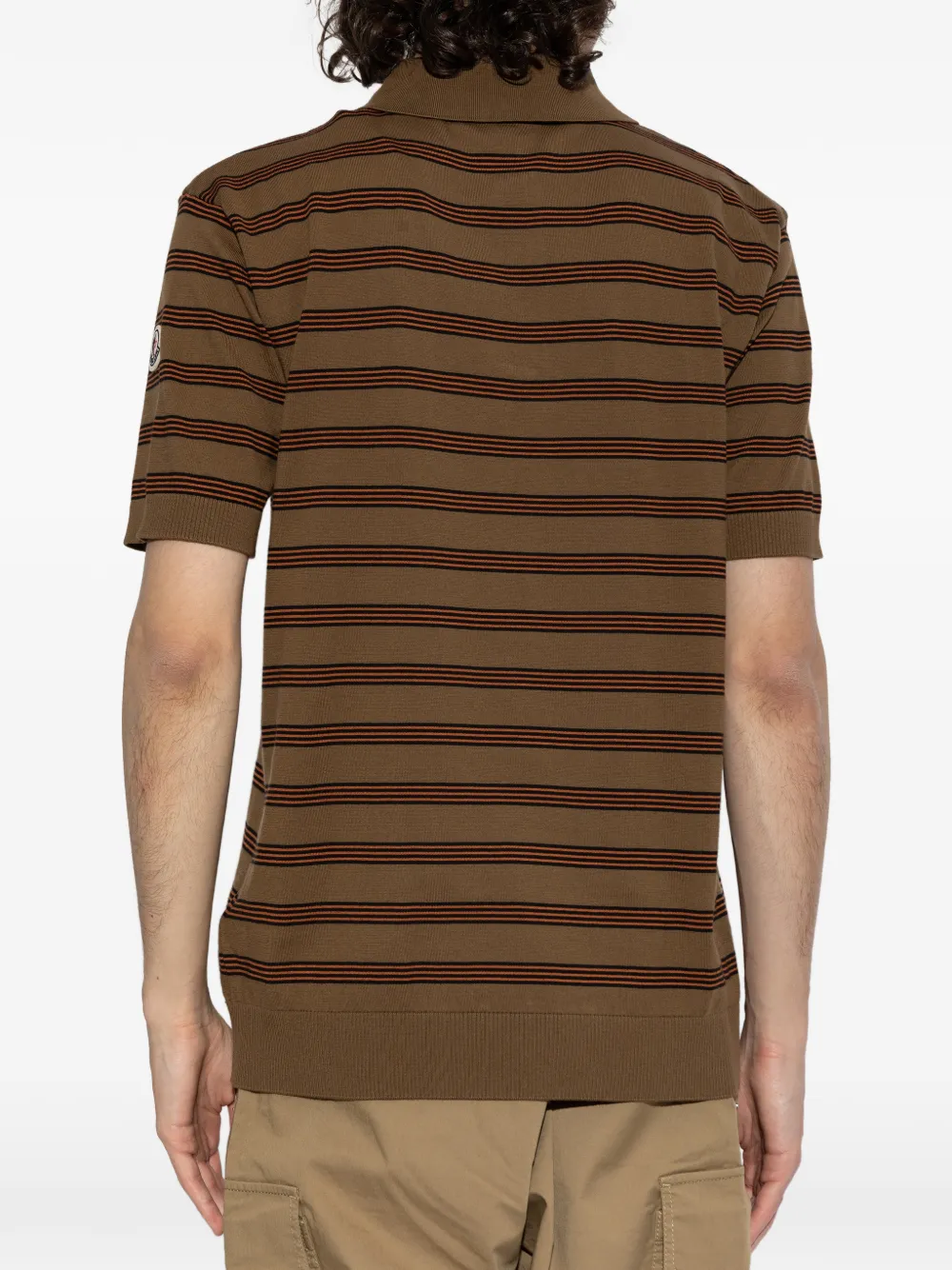 Moncler Gestreept poloshirt Bruin
