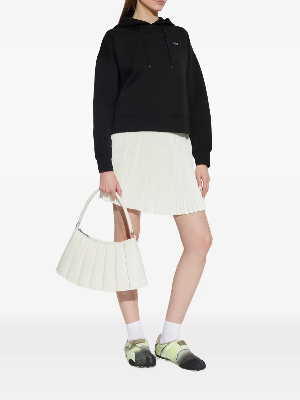 Lacoste Hoodie met logo-applicatie Zwart