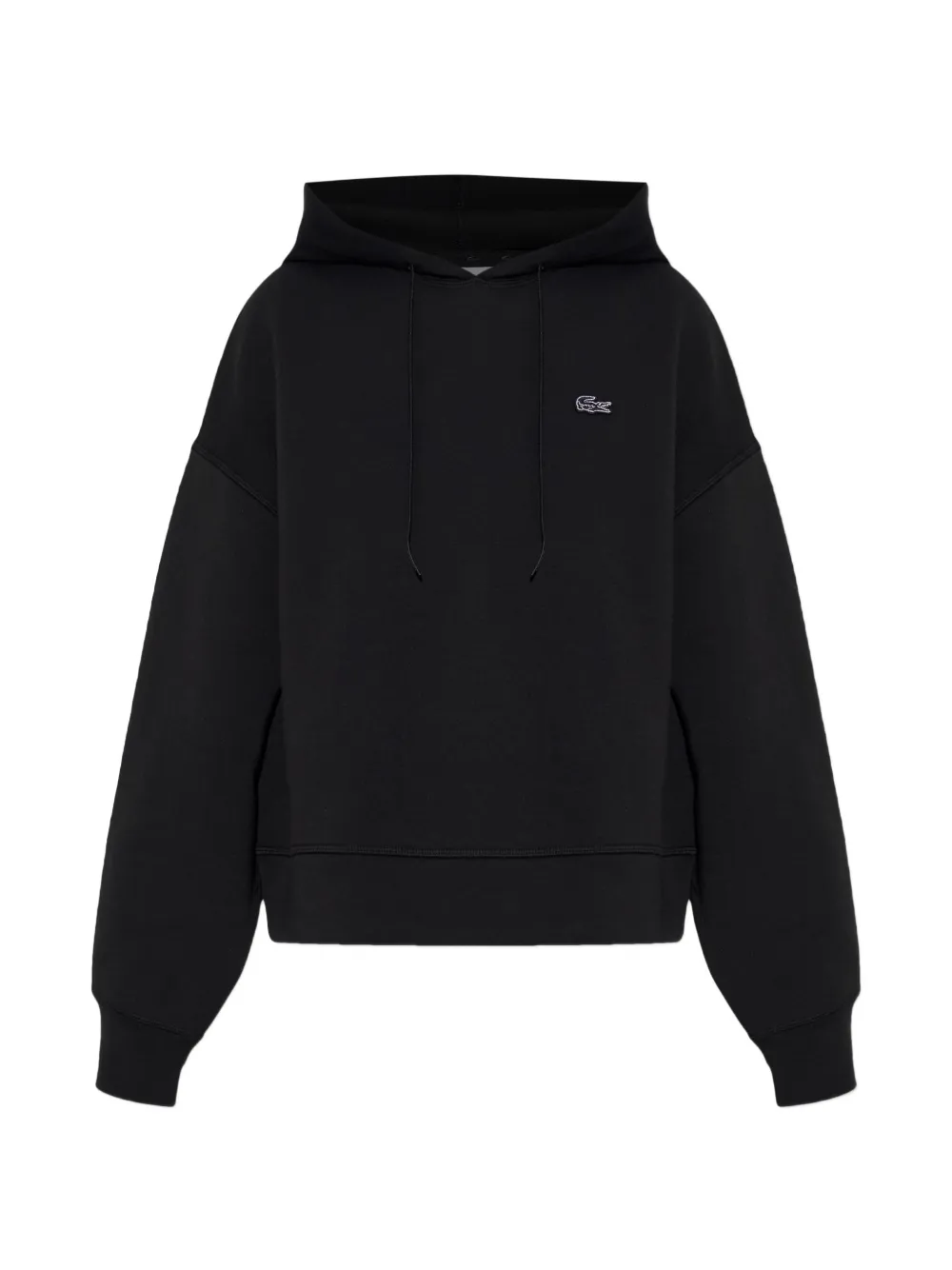 Lacoste logo-appliqué hoodie - Schwarz