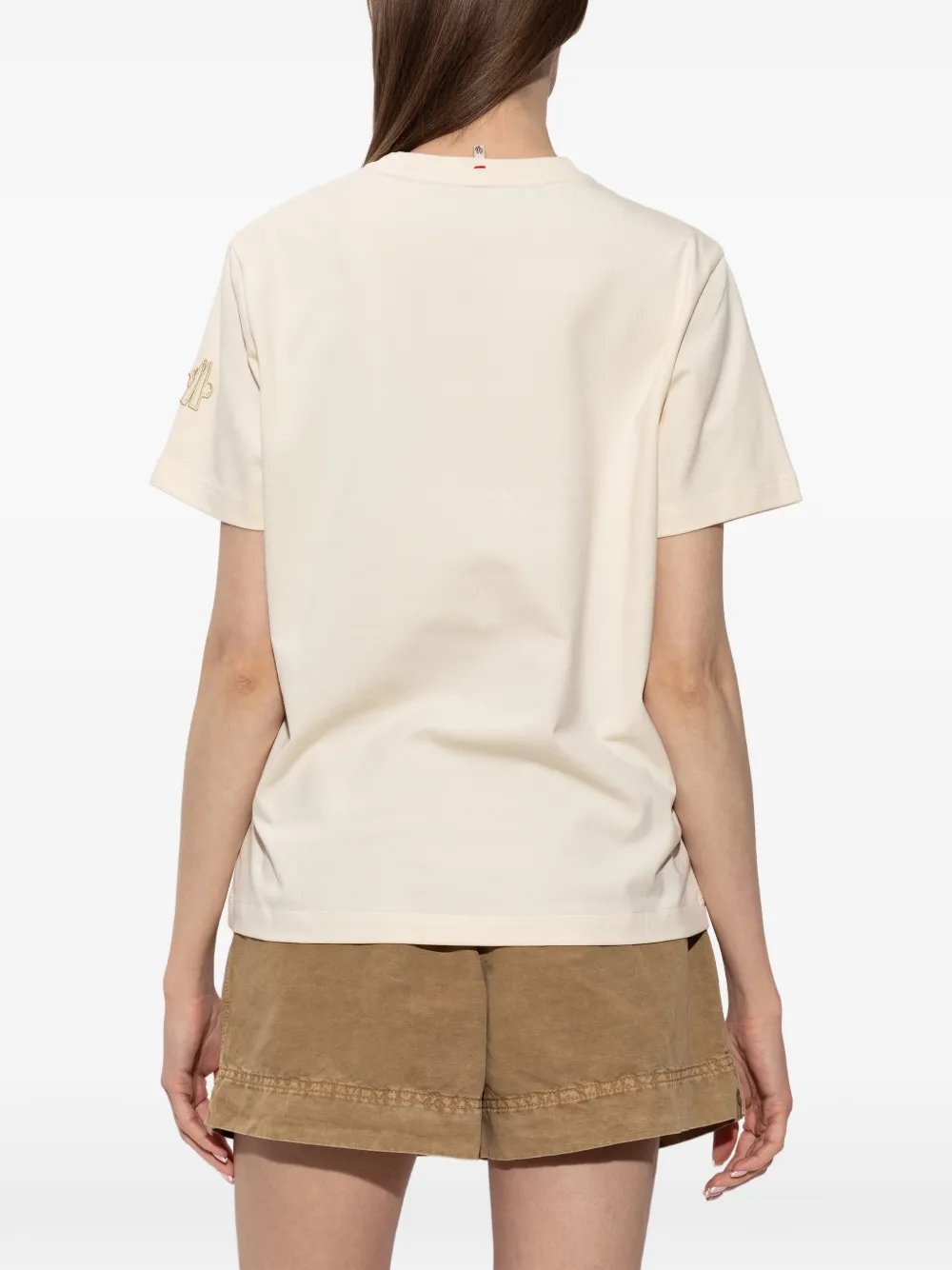 Moncler Grenoble T-shirt met geborduurde patch Beige