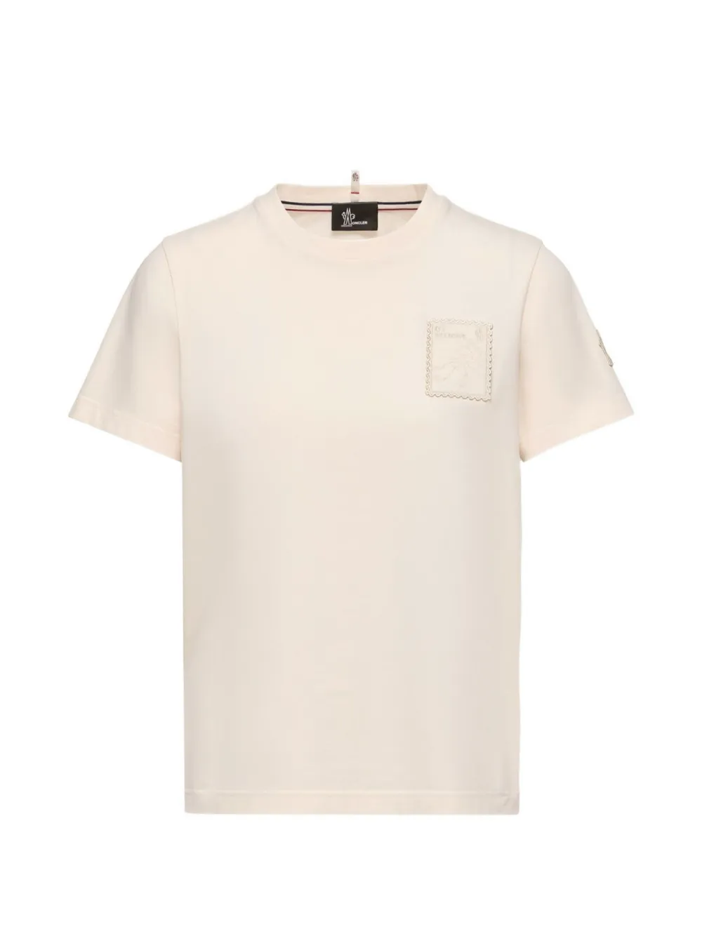Moncler Grenoble T-shirt met geborduurde patch Beige