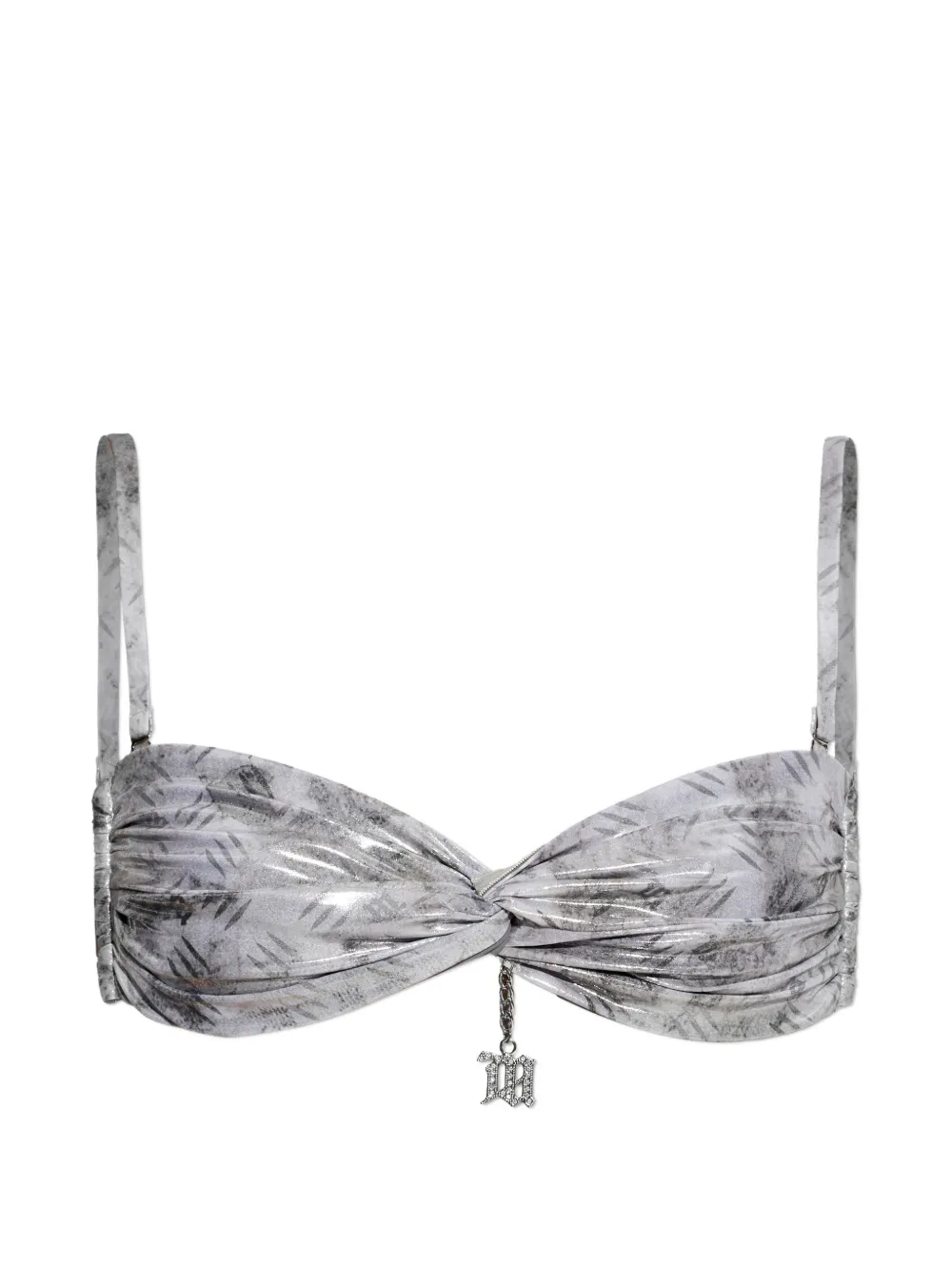 MISBHV twisted chain-detail bikini top - Argento