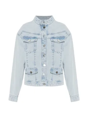 Alexander Wang Falling Back logo-print Denim Jacket | Blue