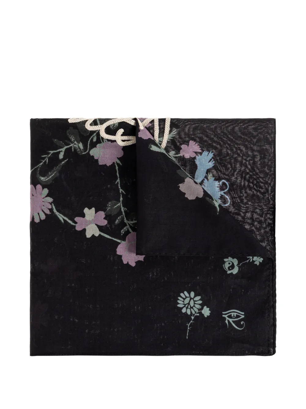 AllSaints floral-print embroidered bandana - Nero