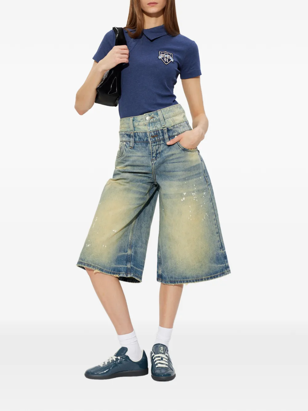 MISBHV Poloshirt met patch Blauw