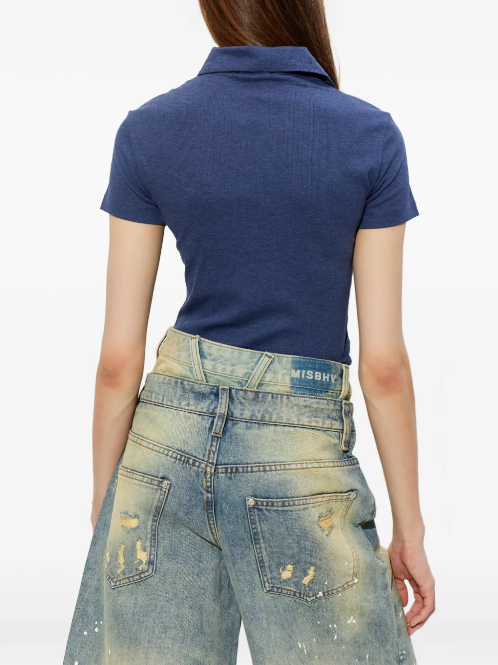 MISBHV Poloshirt met patch Blauw