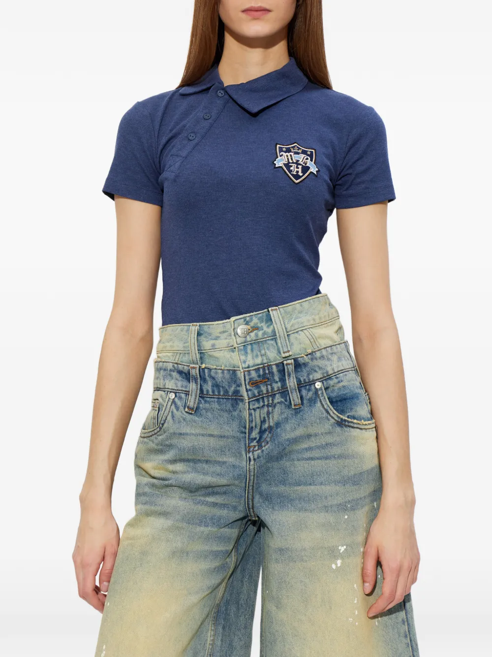 MISBHV Poloshirt met patch Blauw