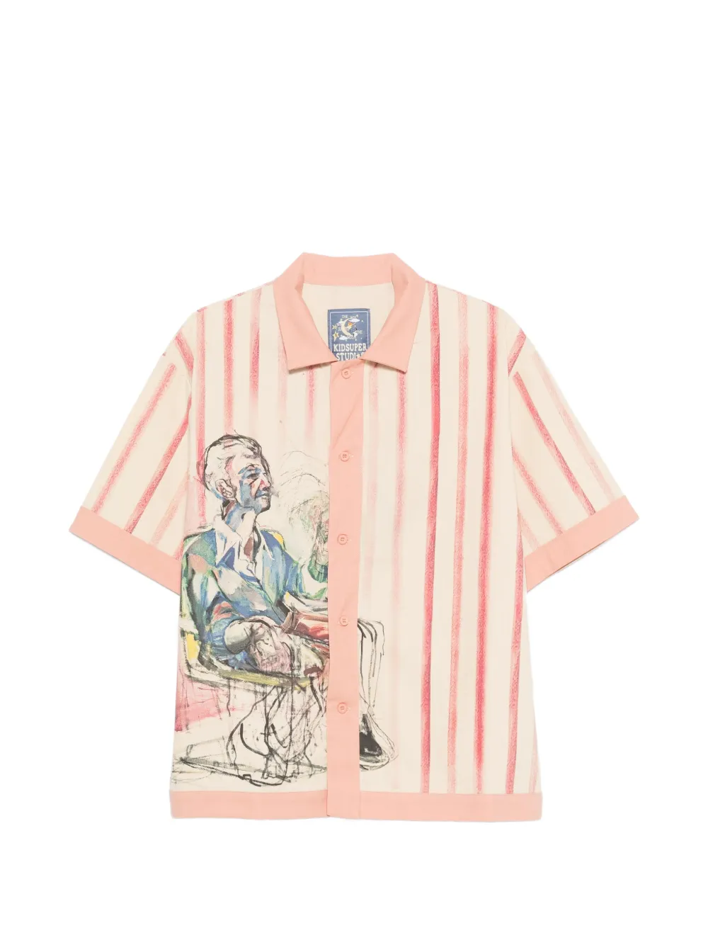 KidSuper striped graphic shirt - Toni neutri