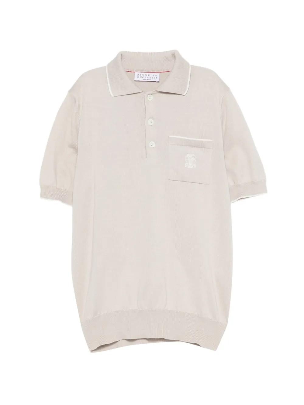 Brunello Cucinelli Kids chest-pocket polo shirt - Toni neutri