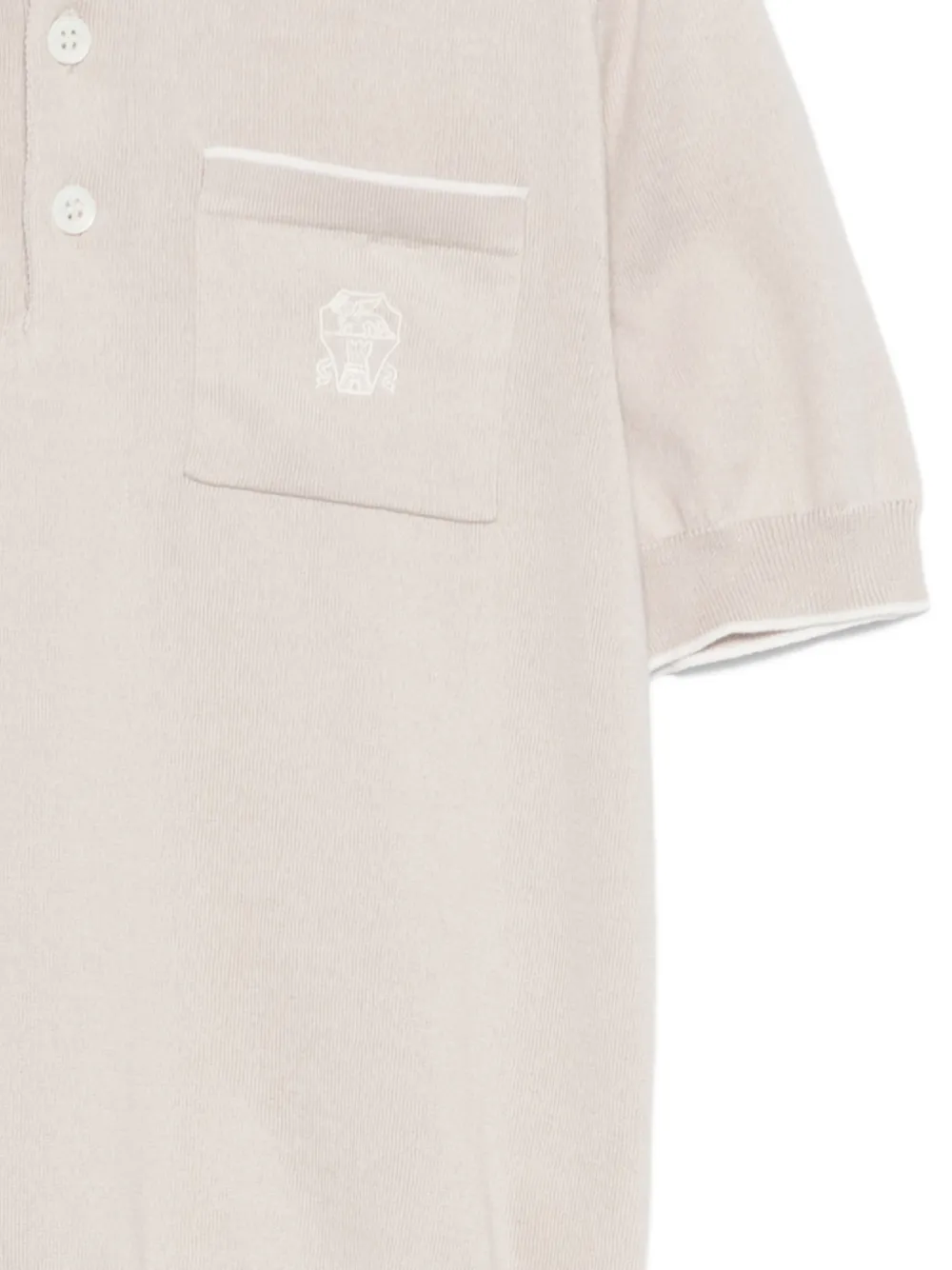 Brunello Cucinelli Kids Poloshirt met borstzak Beige
