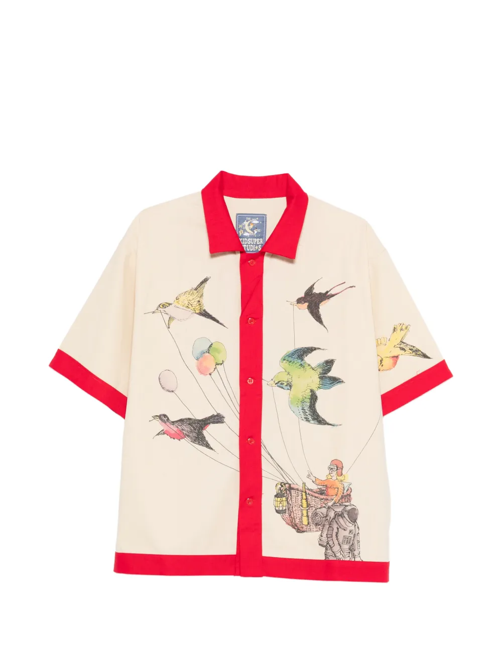 KidSuper print collared shirt - Toni neutri