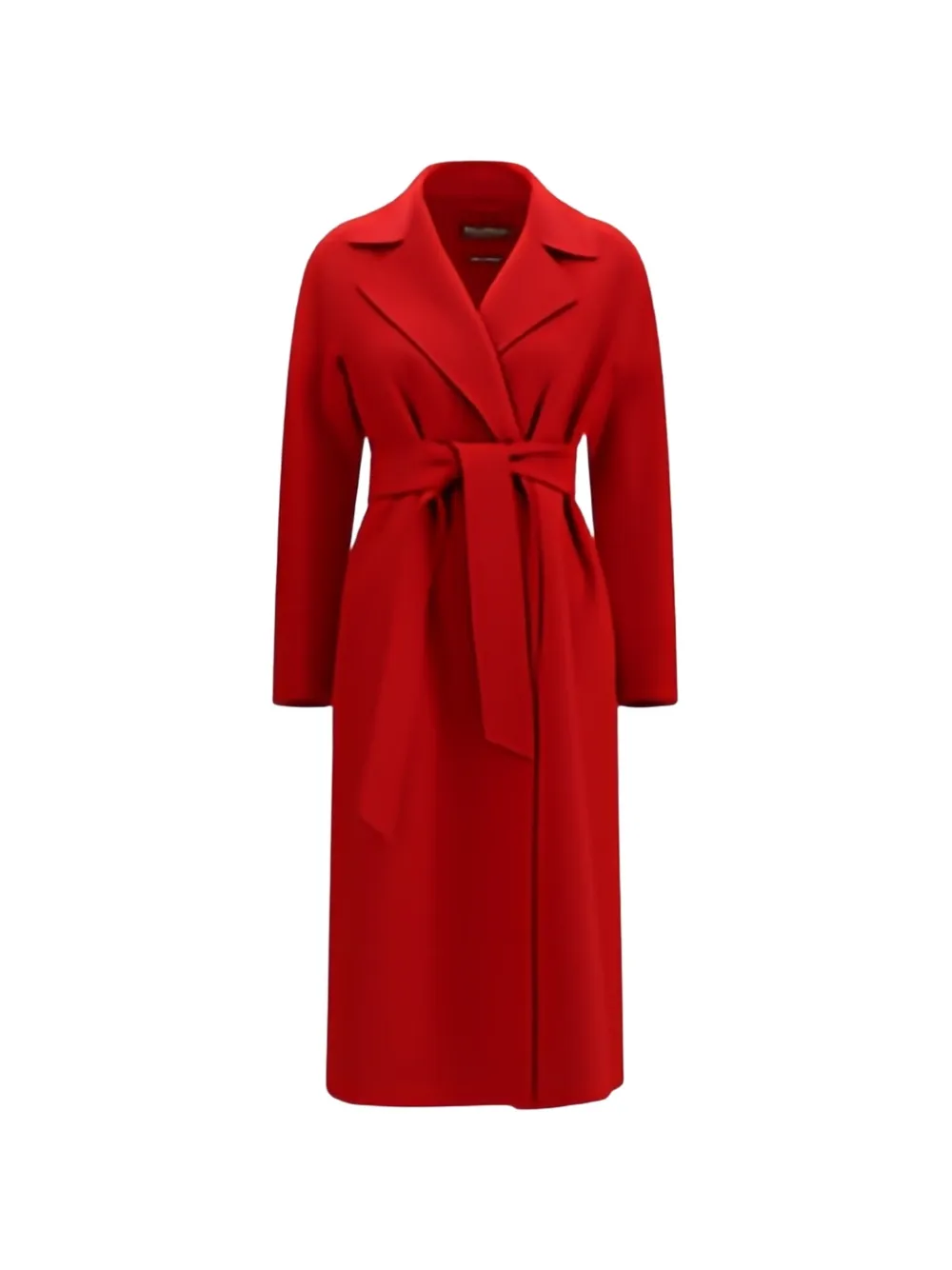 Max Mara self-tie notched wool coat - Rot