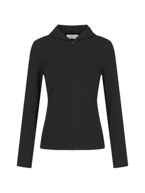 Amomento half zip-up knit hoodie