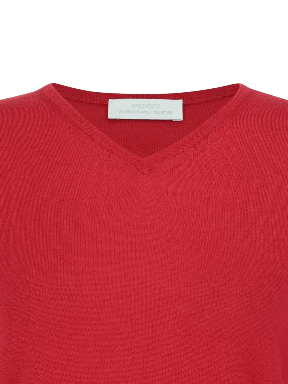  Amomento Pull En Maille à Col V - Rouge 