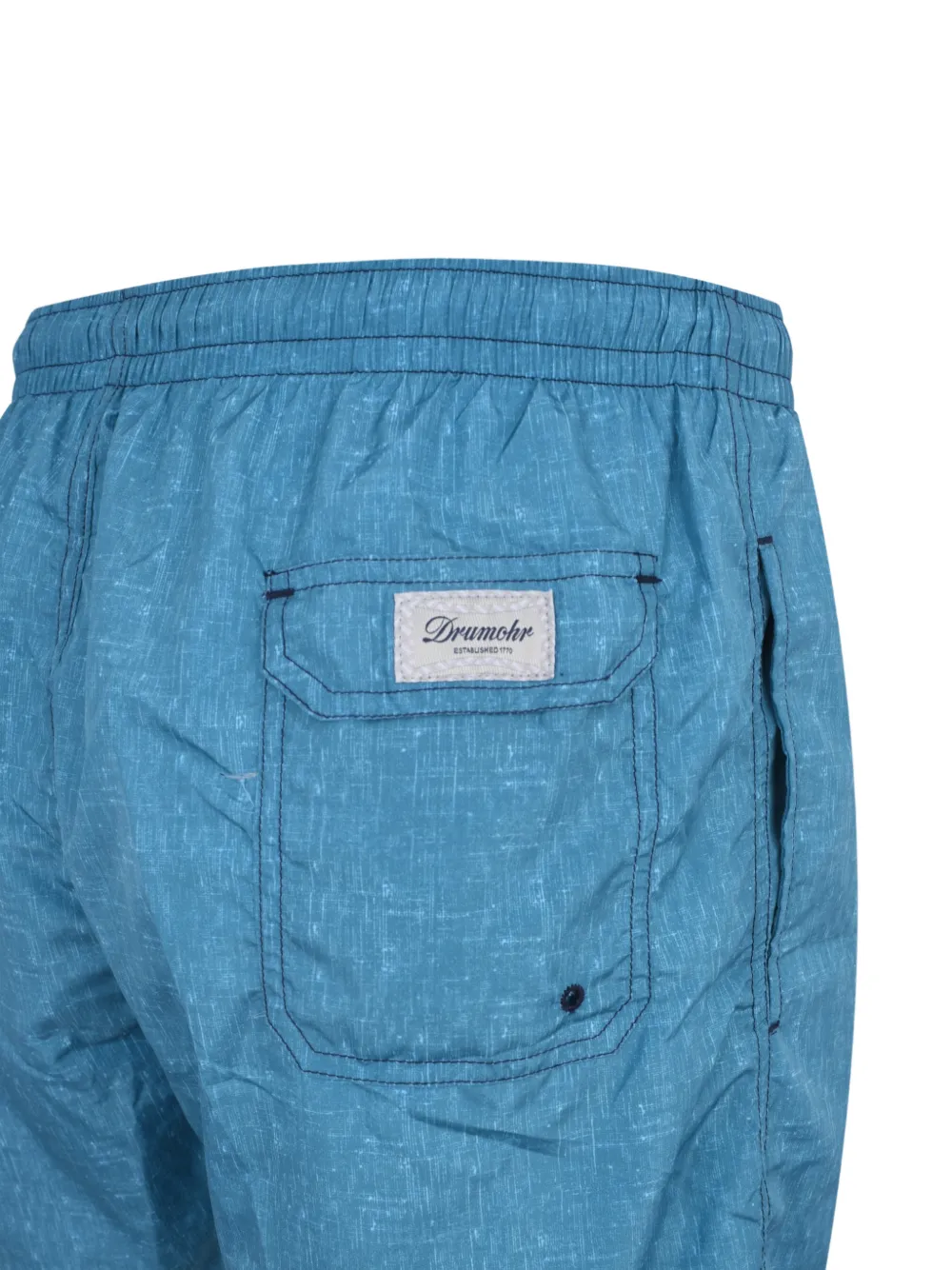 Drumohr Shorts met trekkoord en slub textuur Blauw
